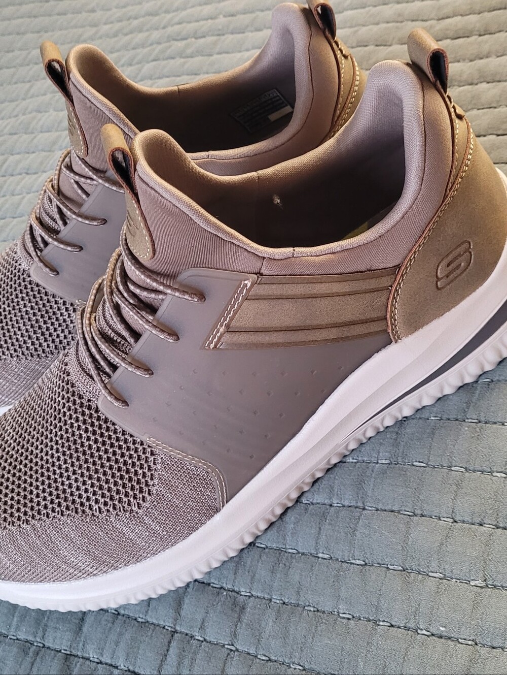Skechers Men’s Slip-On Athletic Sneakers — Taupe/Light Gray New